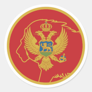 Nationale Tierflagge Montenegro Lion Montenegrén Runder Aufkleber