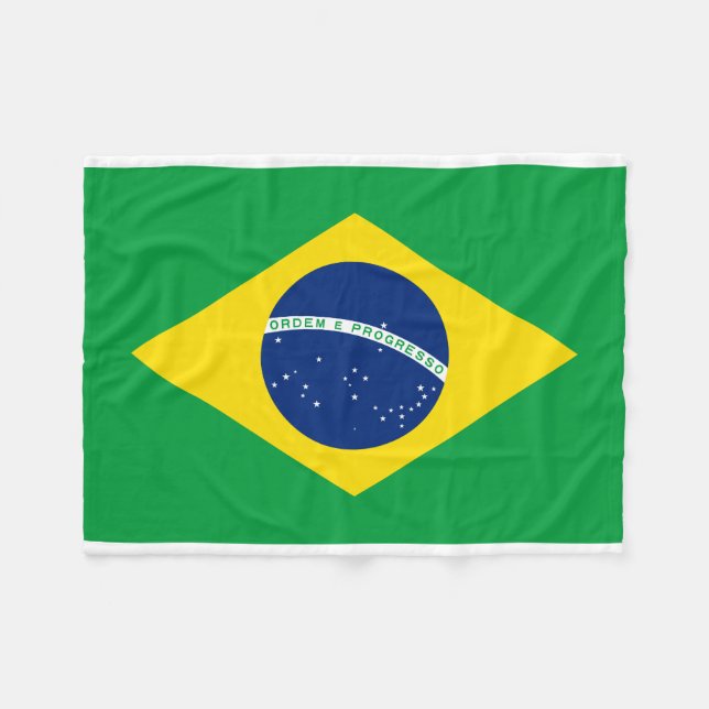Nationale Weltflagge Brasiliens Fleecedecke (Vorderseite (Horizontal))
