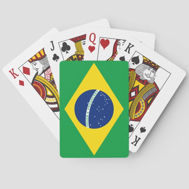 Nationale Weltflagge Brasiliens Spielkarten (Rückseite)