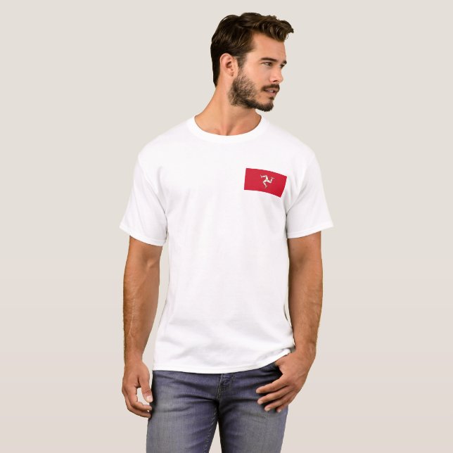 Nationale Weltflagge Isle of Mans T-Shirt (Vorne ganz)