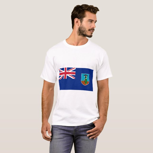 Nationale Weltflagge Montserrats T-Shirt (Vorne ganz)