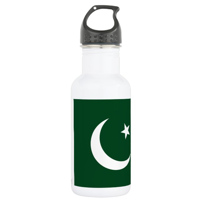 Nationale Weltflagge Pakistans Trinkflasche (Vorderseite)