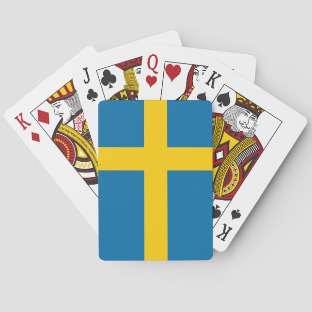 Nationale Weltflagge Schwedens Spielkarten (Rückseite)