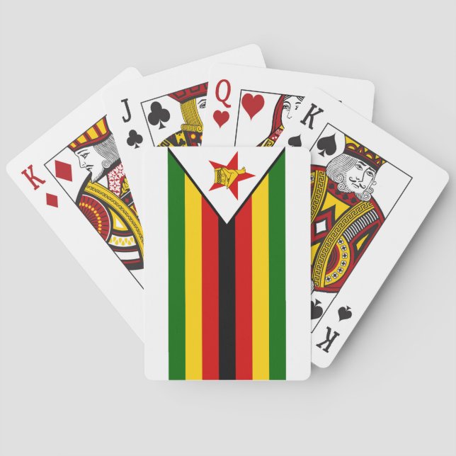 Nationale Weltflagge Simbabwes Spielkarten (Rückseite)