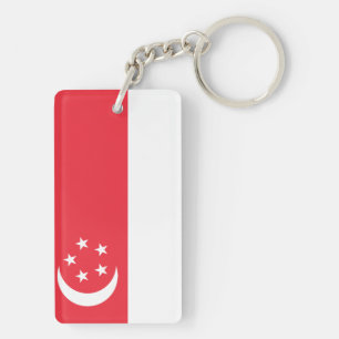 Nationale Weltflagge Singapurs Schlüsselanhänger