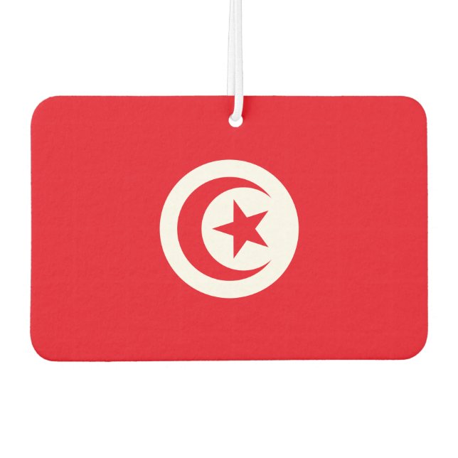 Nationale Weltflagge Tunesiens Autolufterfrischer (Vorderseite)