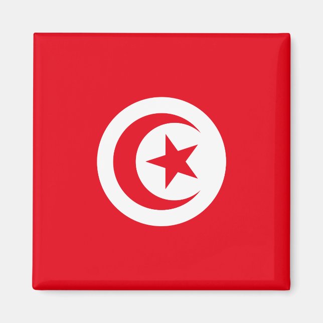 Nationale Weltflagge Tunesiens Magnet (Vorne)