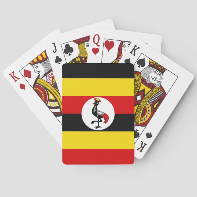 Nationale Weltflagge Ugandas Spielkarten (Rückseite)