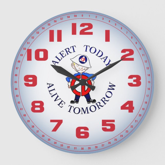 Nationale zivile Verteidigungs-Woche Große Wanduhr (Vorderseite)