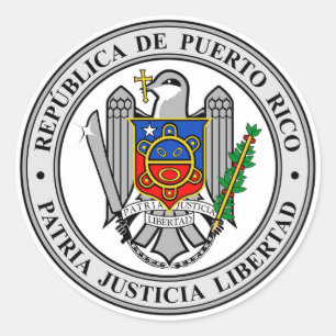 Nationalemblem der Republik Puerto Rico Runder Aufkleber