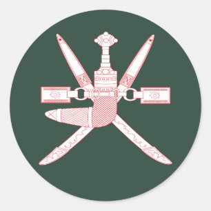 Nationalemblem Oman Runder Aufkleber