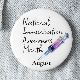 Nationaler August zur Aufklärung über Impfungen Button