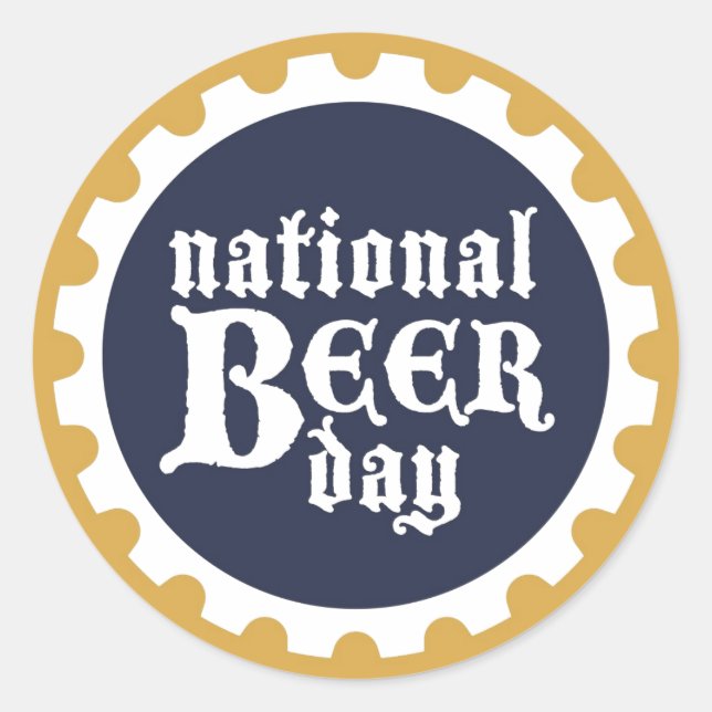 Nationaler Bier-Tageskleber Runder Aufkleber (Vorderseite)
