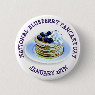 Nationaler Blueberry Pancake Day 28. Januar Button