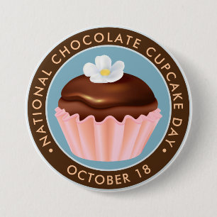 Nationaler Chocolate Cupcake Day, Blume Button