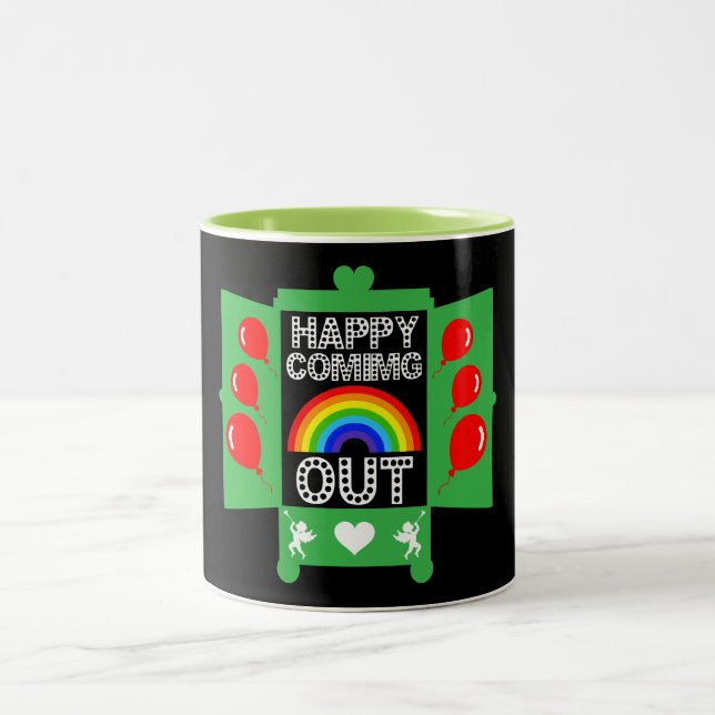Nationaler Coming Out Day Zweifarbige Tasse (Mittel)