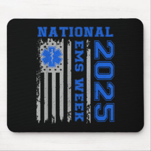 Nationaler EMS-Woche 2025 USA-Flagge Notfallmedizi Mousepad