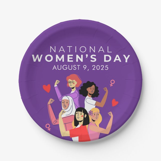 Nationaler Frauentag Pappteller (Vorderseite)