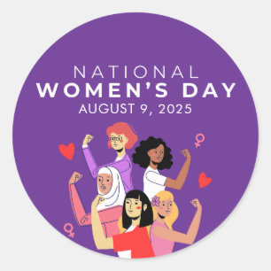 Nationaler Frauentag Runder Aufkleber