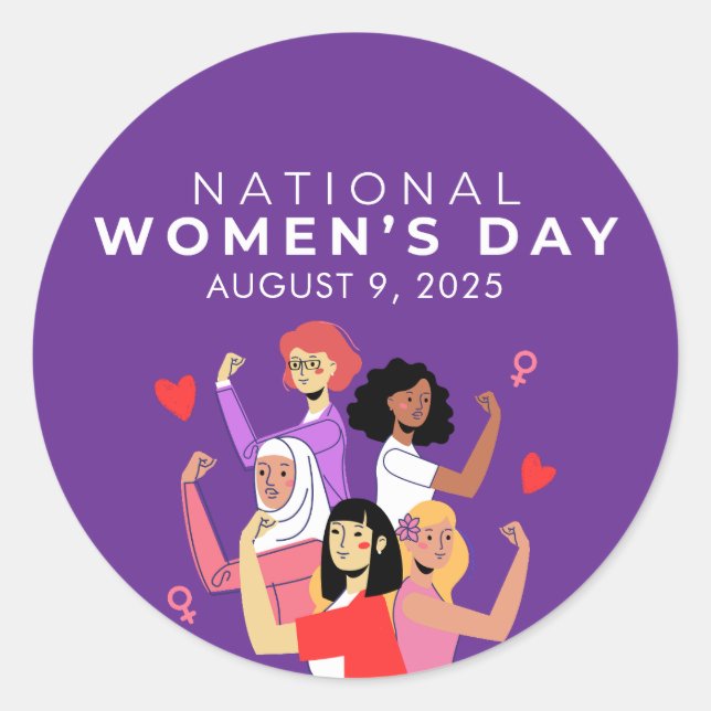 Nationaler Frauentag Runder Aufkleber (Vorderseite)