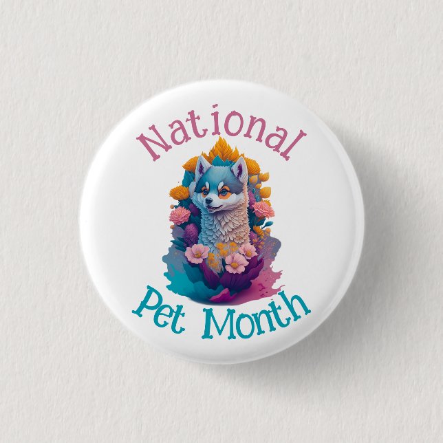 Nationaler Heimtiermonat Button (Vorderseite)