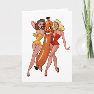 Nationaler Hot Dog Tag Vintage Karte