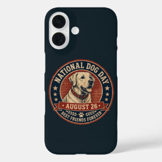 Nationaler Hundetag 26 | Vintage Labrador Hund iPhone 16 Hülle