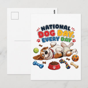 Nationaler Hundetag jeden Tag Postkarte
