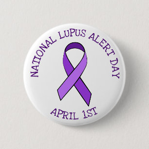 Nationaler Lupus-Alarm-Tagesam 1. April Stützknopf Button