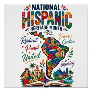 Nationaler Monat des hispanischen Erbes – Resilien Poster