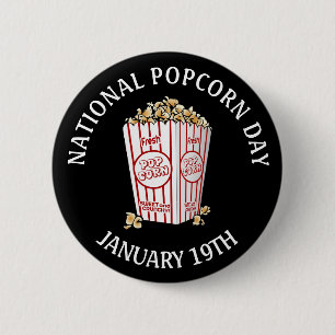 Nationaler Popcorn Day 19. Januar Button