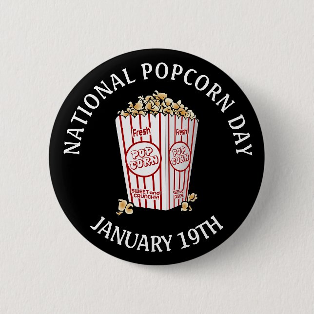 Nationaler Popcorn Day 19. Januar Button (Vorderseite)