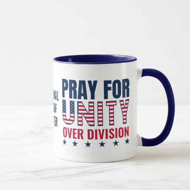 Nationaler PRAYer für die EINHEIT ÜBER DIE TEILUNG Tasse (Rechts)