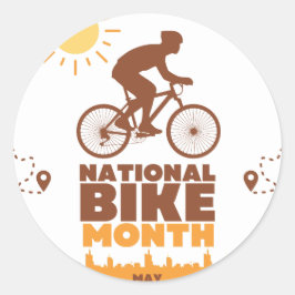 Nationaler Radmonat Runder Aufkleber