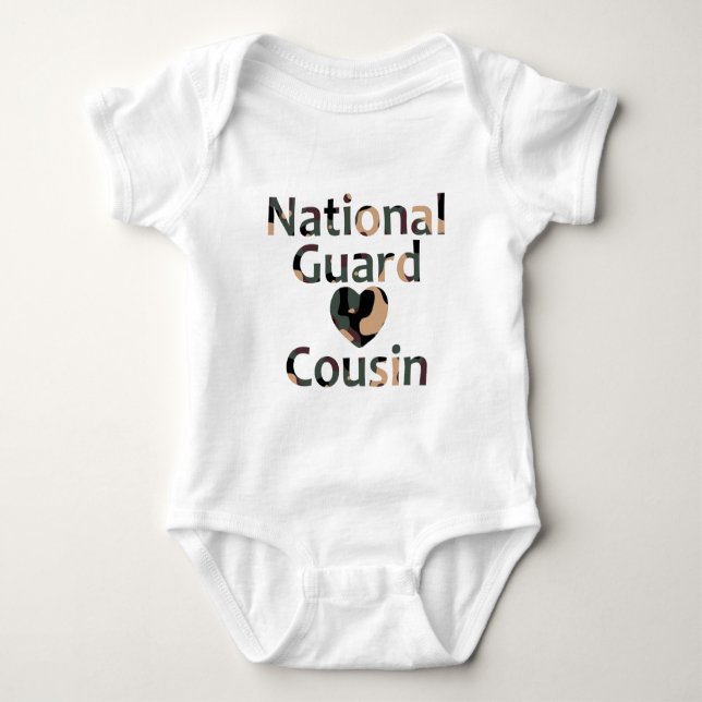 Nationaler Schutz-Cousin-Herz-Camouflage Baby Strampler (Vorderseite)