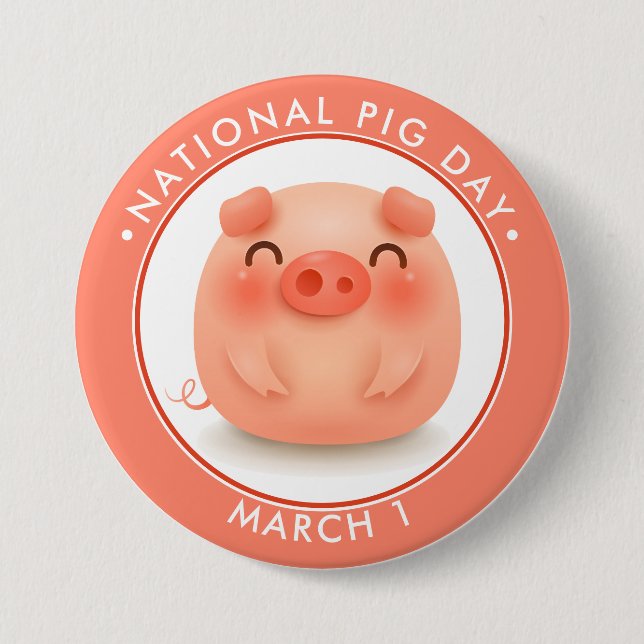 Nationaler Schweinetag Button (Vorderseite)
