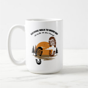 Nationaler Spaziergang zum Arbeitstag Kaffeetasse