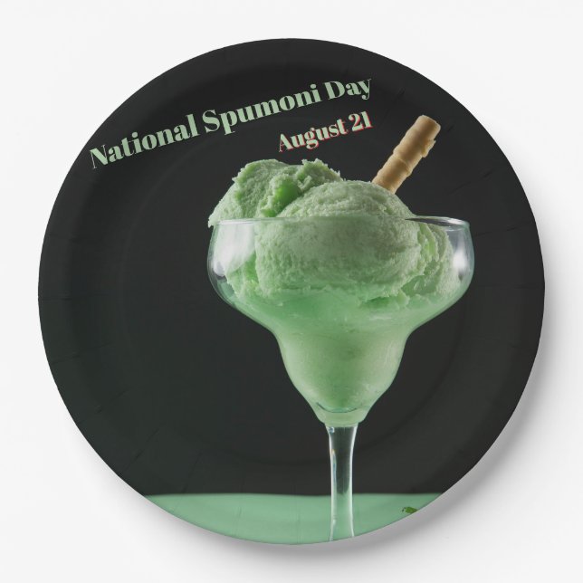 Nationaler Spumoni-Tag Pappteller (Vorderseite)