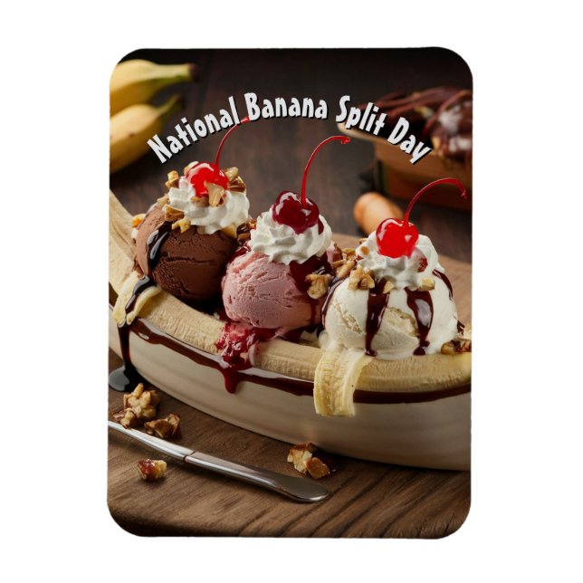 Nationaler Tag der Bananensplit Magnet (Vertikal)