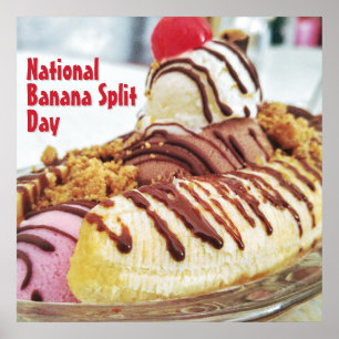 Nationaler Tag der Bananensplit Poster