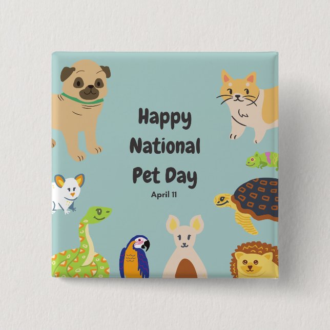Nationaler Tag der Heimtiere 11. April Button (Vorderseite)