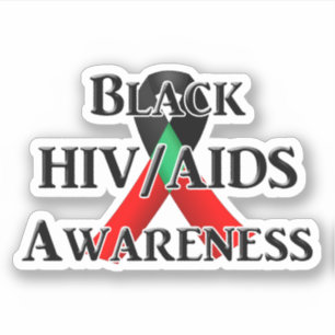 Nationaler Tag der HIV/AIDS-Aufklärung in der schw Aufkleber