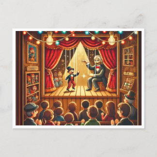 Nationaler Tag der Puppetry Pixel Art Postcard Feiertagspostkarte