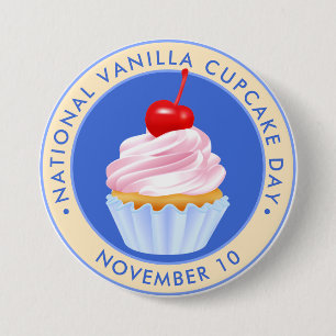Nationaler Vanilla Cupcake Day, Kirsche Button
