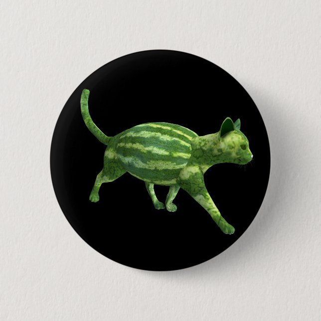 Nationaler Wassermelonentag Katze Button (Vorderseite)