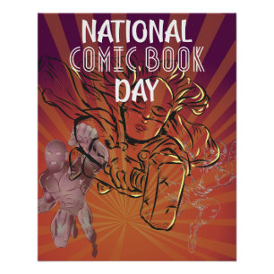 Nationales Comic Book Day Sign Poster