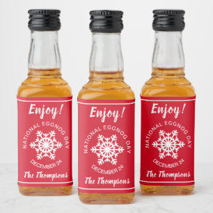 Nationales Eggnog Day Celebration Dezember 24 Red Alkoholflaschenetikett