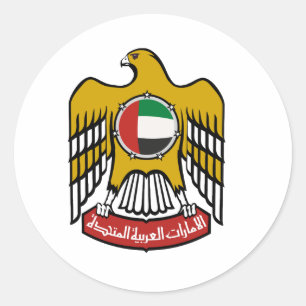 Nationales Emblem Arabische Emirates Runder Aufkleber