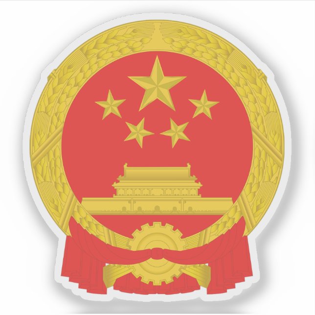 Nationales Emblem der Volksrepublik China Aufkleber (Vorderseite)