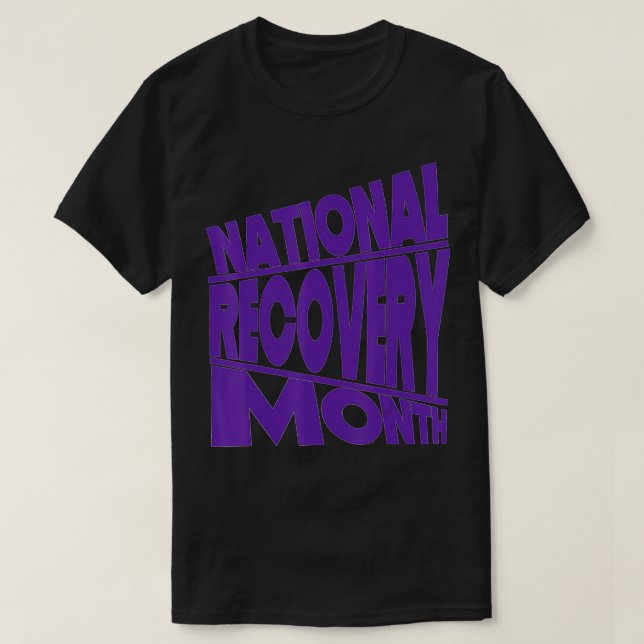 Nationales Erholung Monat Lila Typografie-Design  T-Shirt (Design vorne)